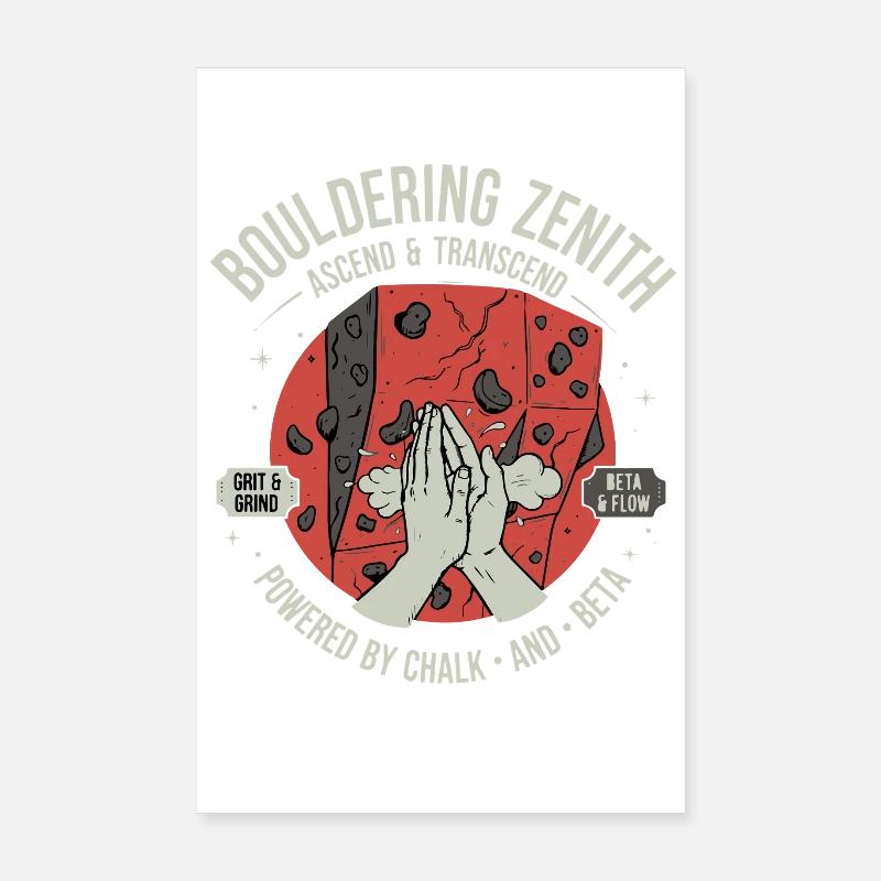 Escalade et transcendance du zénith de bloc : Craie Poster 20 x 30 cm