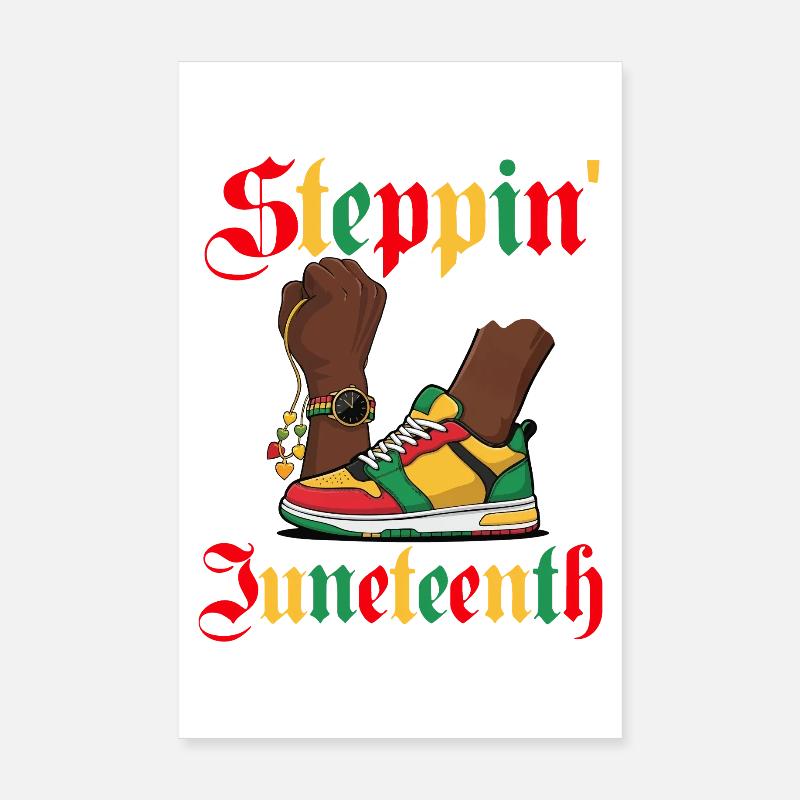 Steppin' Into Juneteenth – Schwarzer Stolz Poster 20x30 cm
