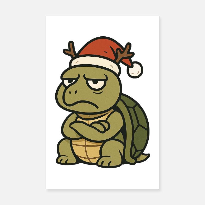 Grim Christmas Turtle Poster 8" x 12" (20x30 cm)