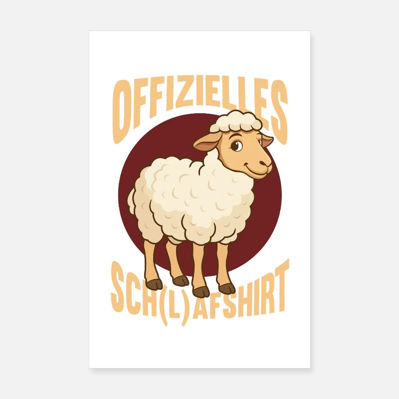 Official Sleep Shirt Sleeping Sheep Poster 8" x 12" (20x30 cm)
