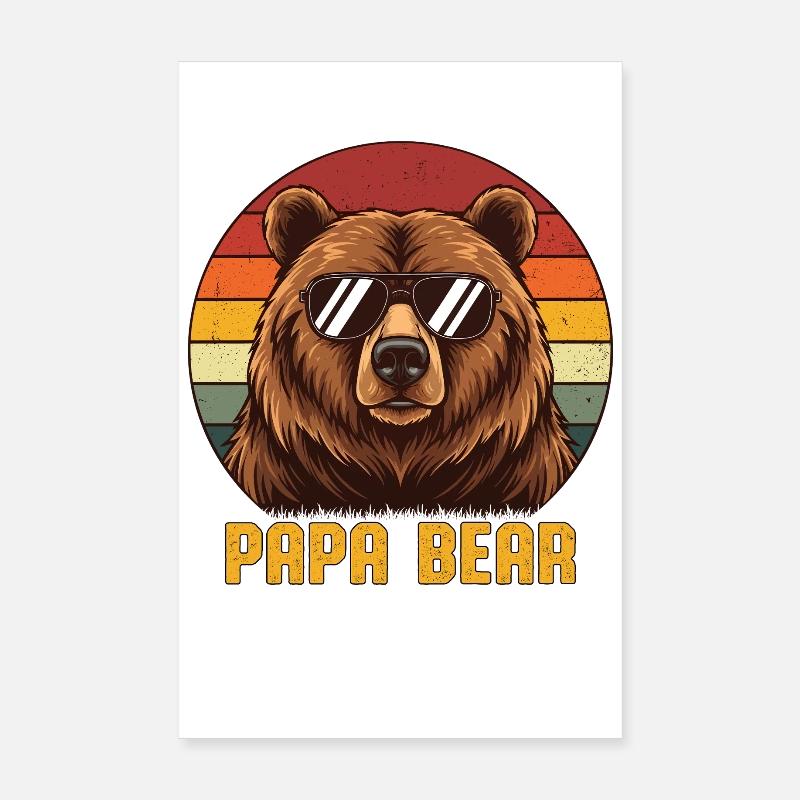 Papa Ours Poster 20 x 30 cm