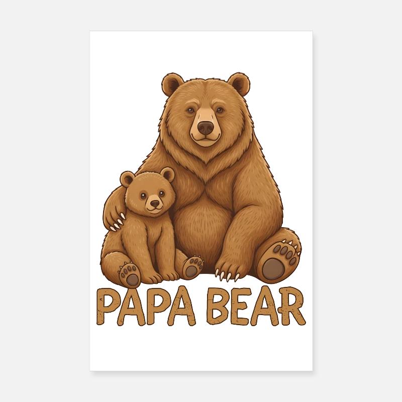 Papa Ours Poster 20 x 30 cm