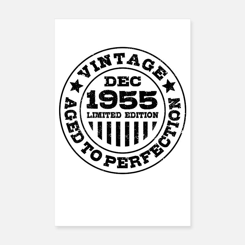 Édition limitée cadeau d’anniversaire de décembre 1955 Poster 20 x 30 cm