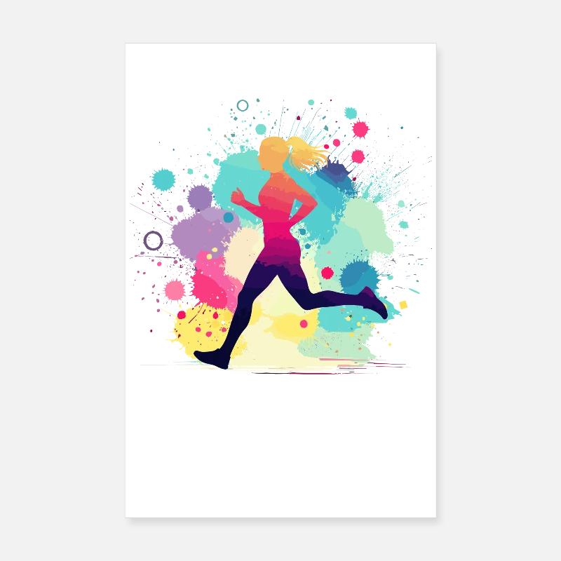 Coureur, course, marathon, jogging, jogging Poster 20 x 30 cm