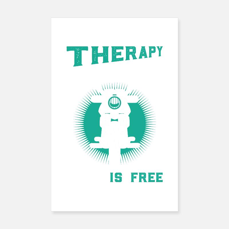 Therapy expensive, wind free – motorcycle motif Poster 8" x 12" (20x30 cm)