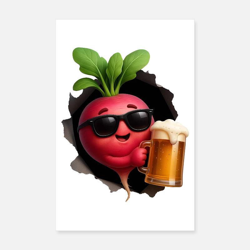 Radieschen Bier Poster 20x30 cm