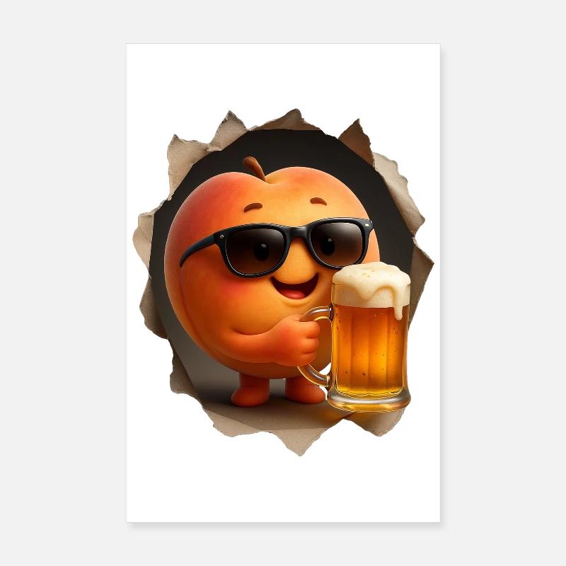 Pfirsich Bier Poster 20x30 cm