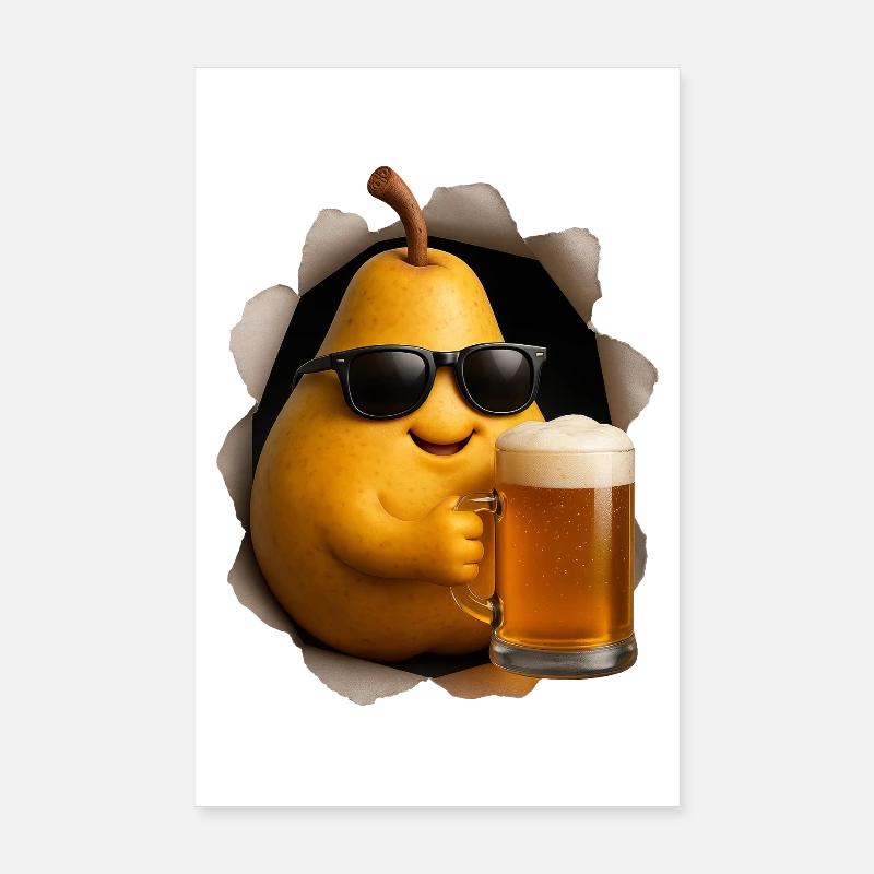 Birne Bier Poster 20x30 cm