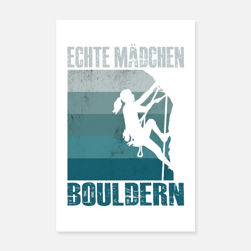 Bouldern Geschenke Klettern Kletterer Boulderer - Poster 20x30 cm - Weiß
