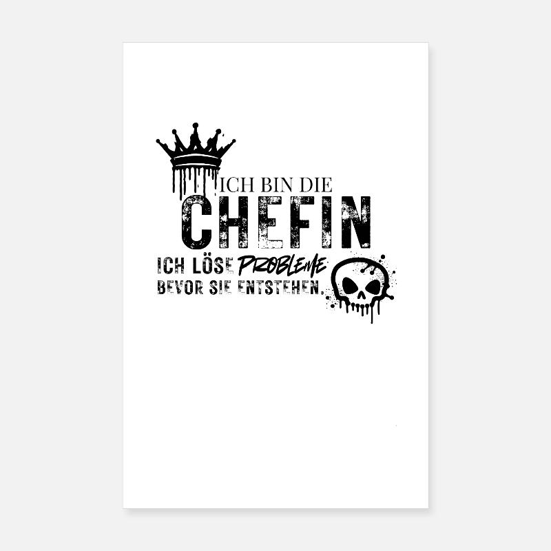 Chefin Probleme Lösen Statement Poster 8" x 12" (20x30 cm)