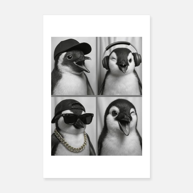 Pinguin - Poster 20x30 cm - Weiß