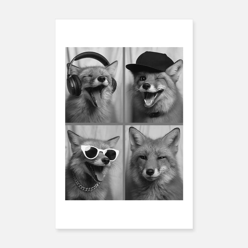 Fuchs - Poster 20x30 cm - Weiß