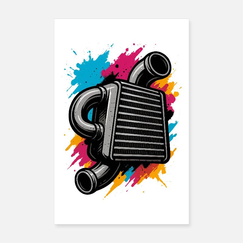 Intercooler néon, chemise Turbo Tuning Poster 20 x 30 cm