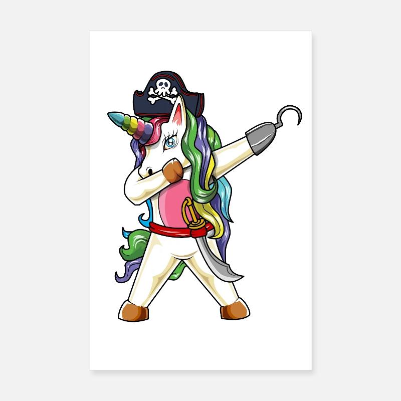 Dab : Pirate Crochet Épée Crâne Dracing Mythe Drôle Poster 20 x 30 cm