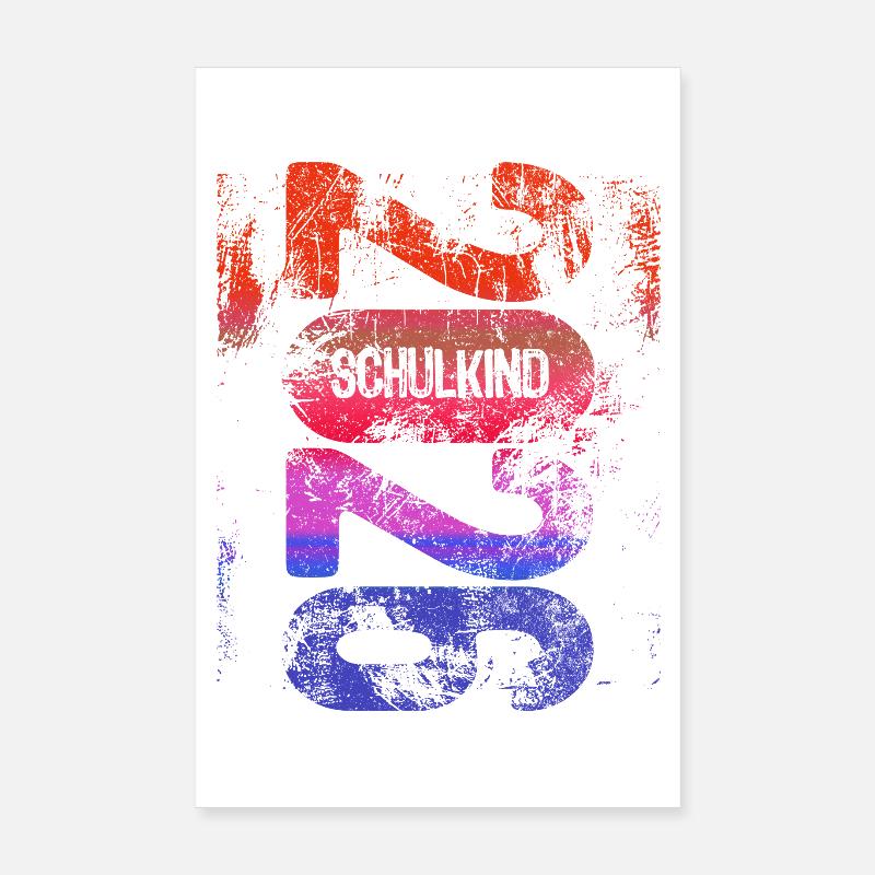 Schulkind 2026 - Einschulung - Erstklässler - Poster 20x30 cm - Weiß