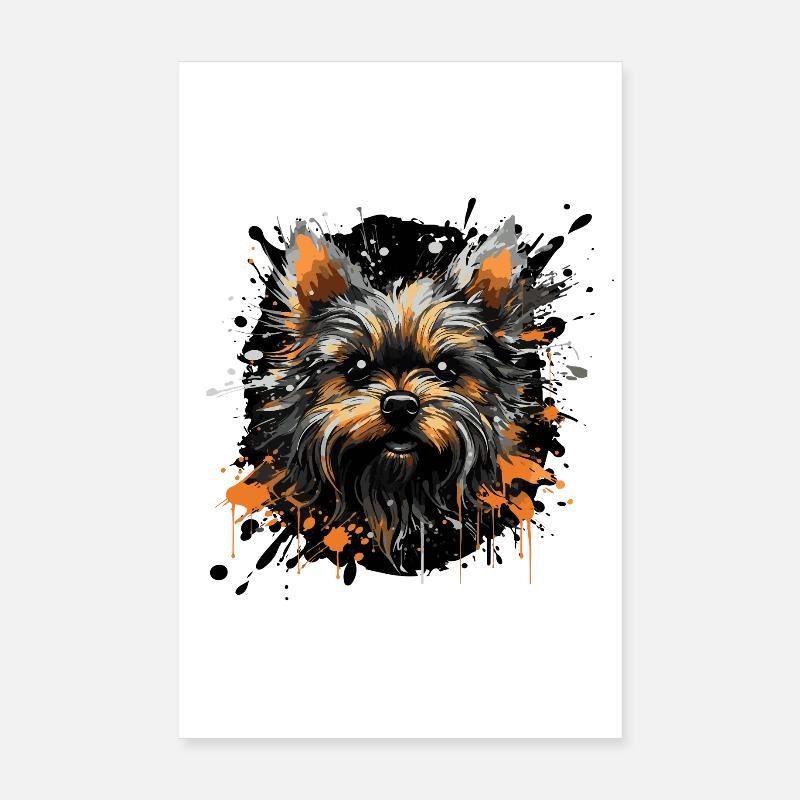 Éclaboussures de Yorkshire Terrier Poster 20 x 30 cm