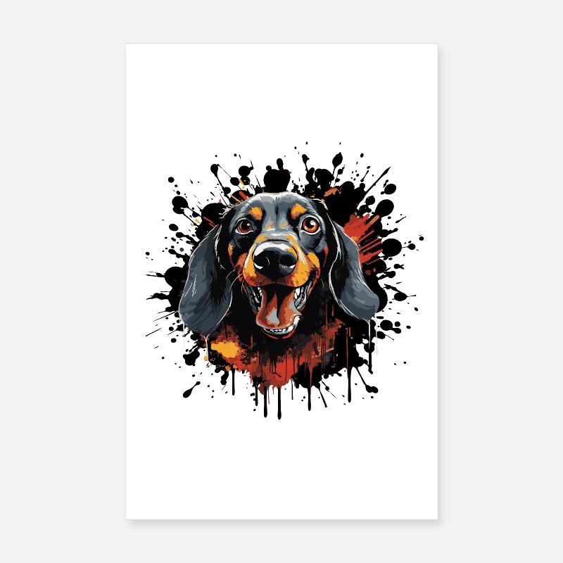 Hunde-Porträt Farbspritzer Poster 20x30 cm