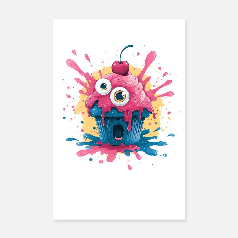 Explosion de couleurs des cupcakes de Kawaii Poster 20 x 30 cm