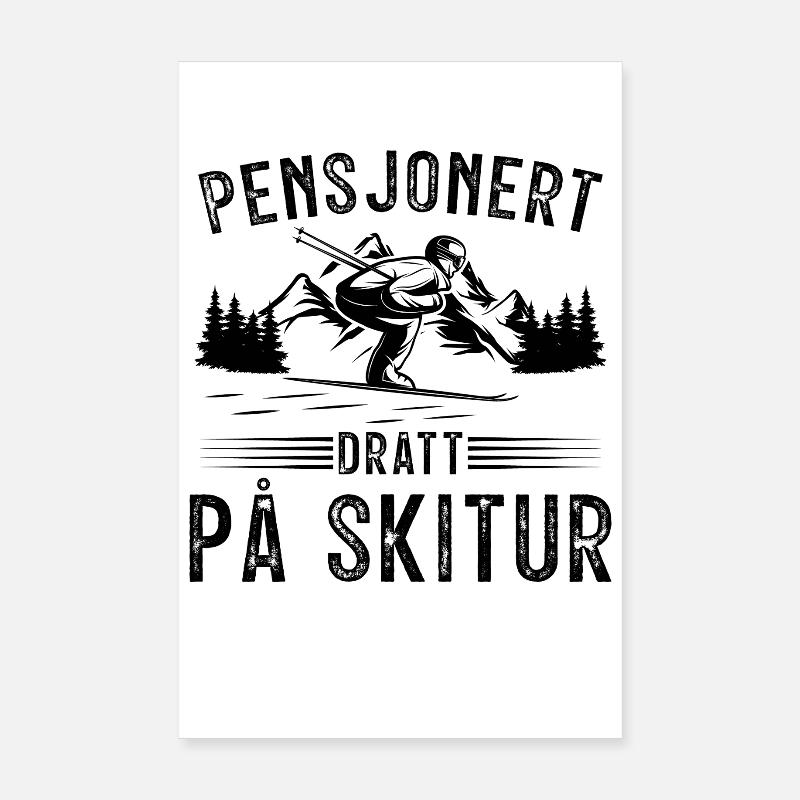 Retraité emmené en vacances au ski Poster 20 x 30 cm