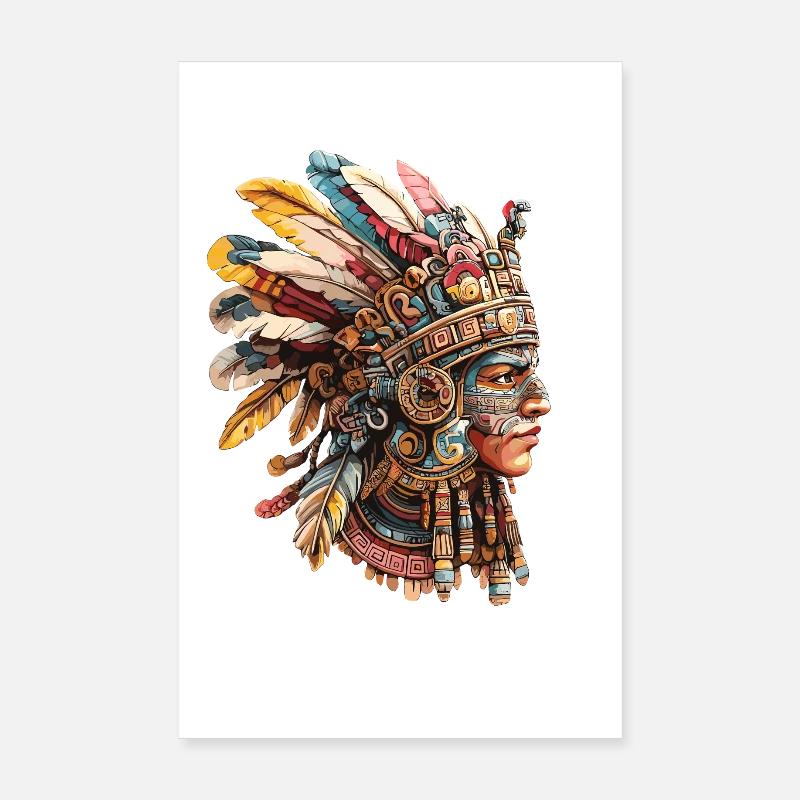 Coiffe en plume aztèque Poster 20 x 30 cm