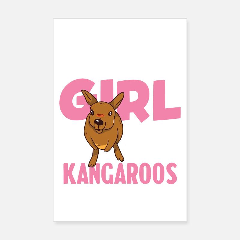 Nur ein Mädchen, das Kängurus liebt Poster 20x30 cm