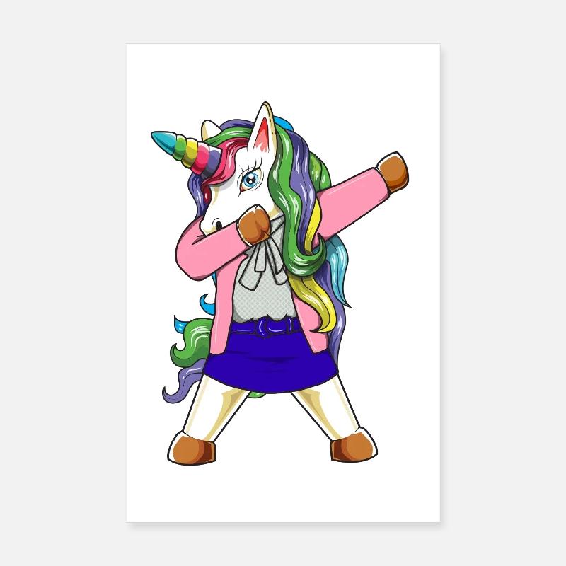 Dabbing Unicorn Teacher Funny School Educator Gift Poster 8" x 12" (20x30 cm)