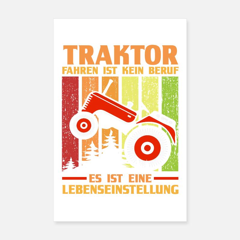 Tractor Farmer Farmer Tractor Driver Tractor Poster 8" x 12" (20x30 cm)