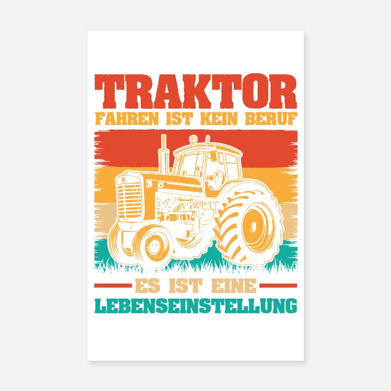 Tractor Farmer Farmer Tractor Driver Tractor Poster 8" x 12" (20x30 cm)