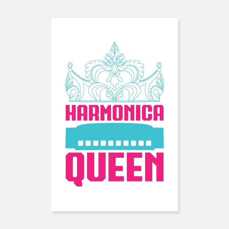 Harmonica Drôle Queen Harmonica Poster 20 x 30 cm
