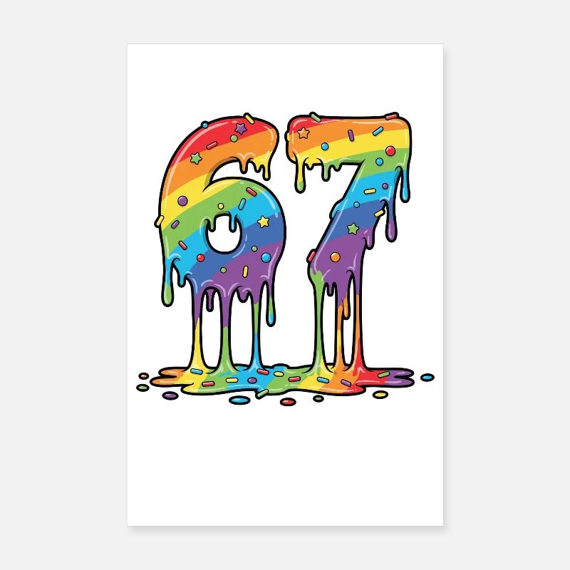Célébration du mème Rainbow 67 Poster 20 x 30 cm