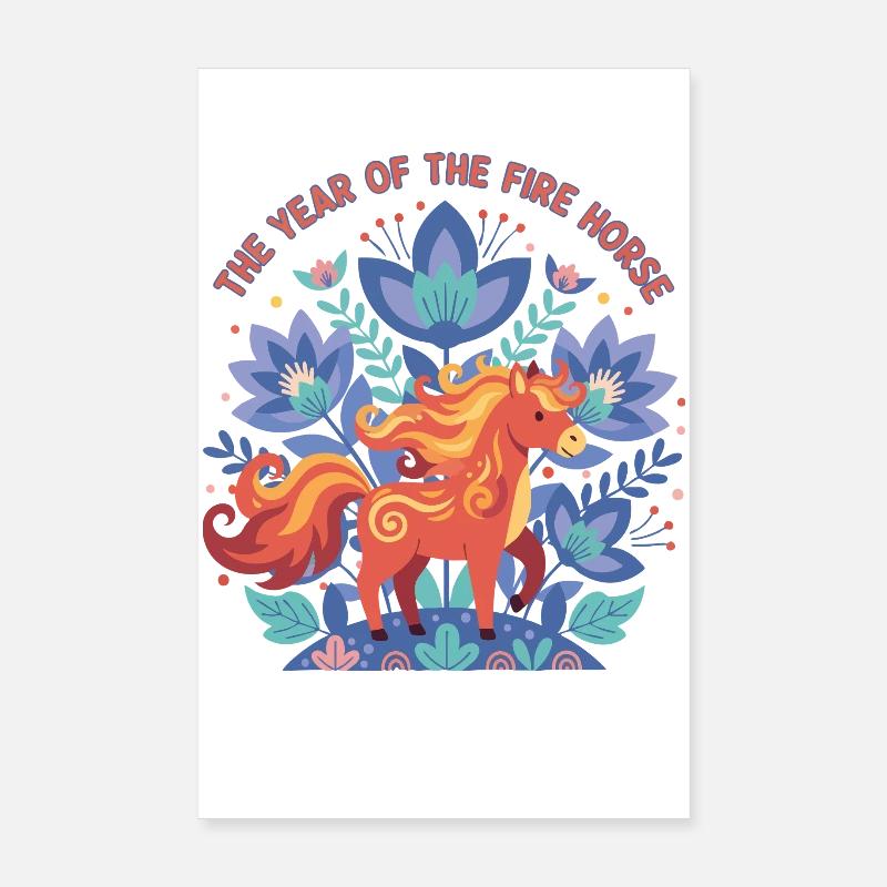 L’année de la célébration du Cheval de Feu Poster 20 x 30 cm