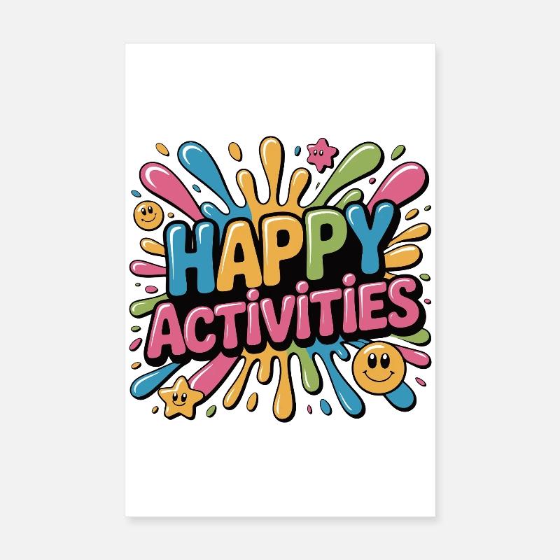 Activités joyeuses Explosion d’éclaboussures Poster 20 x 30 cm