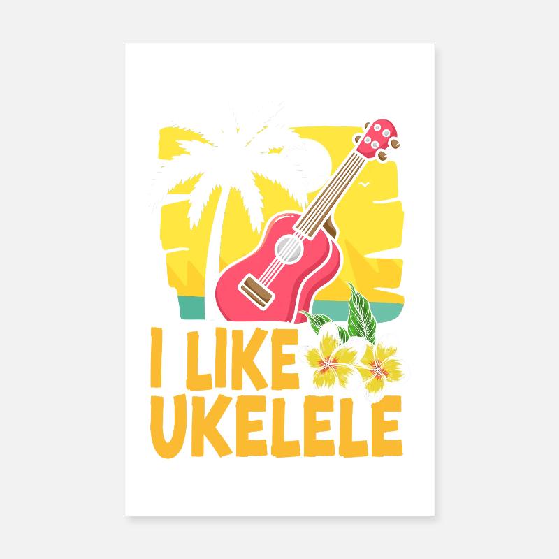 Ukulélé hawaïen que j’aime Poster 20 x 30 cm