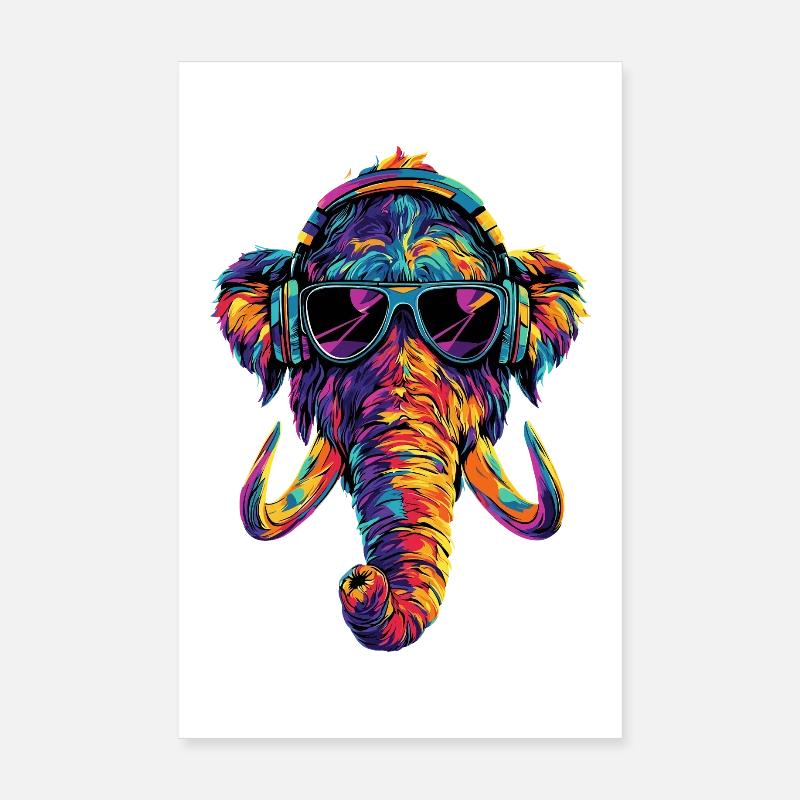 Mammut Wollhaarmammut Eiszeit Mammuts Süßes Mammut Poster 8" x 12" (20x30 cm)