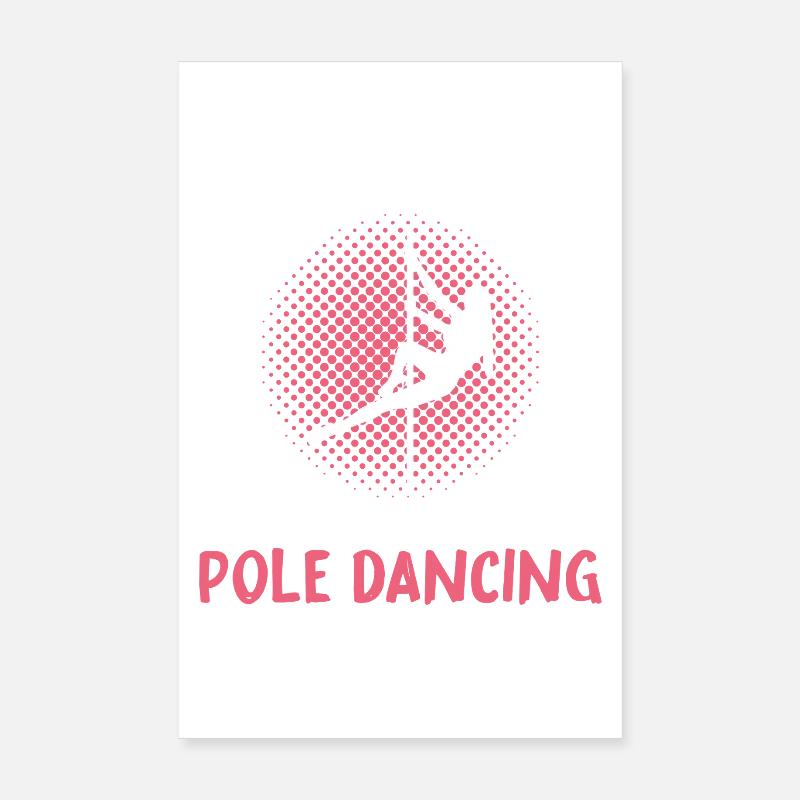 Typographie de la fille danseuse au pole Poster 20 x 30 cm