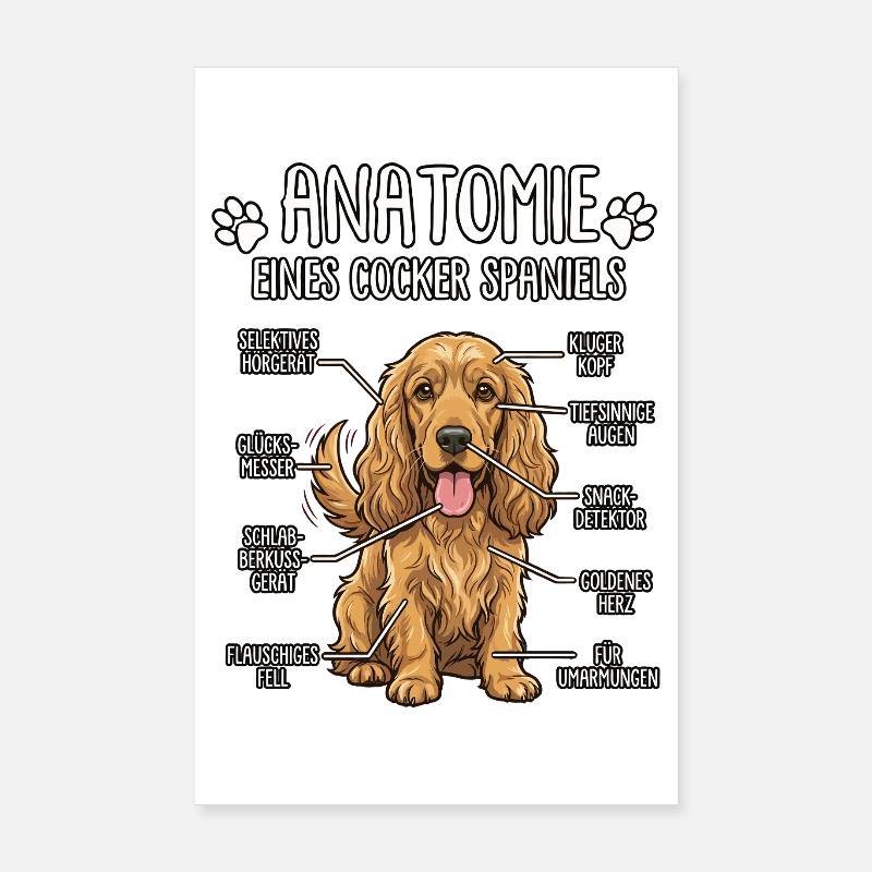 Cocker Spaniel : La vraie anatomie Poster 20 x 30 cm