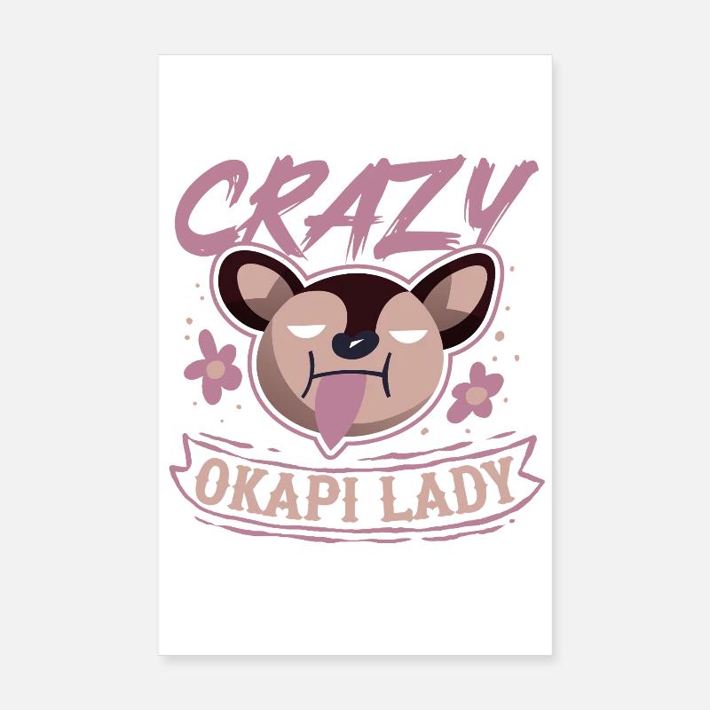 Crazy Okapi Lady Poster 20x30 cm