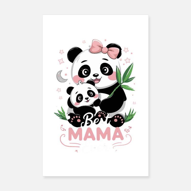  Best Mama Ever Süße Panda Mama Mit Baby Muttertag Poster 20x30 cm