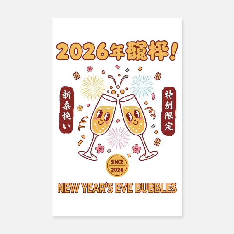 Silvester-Bubbles-Feier 2026 Poster 20x30 cm