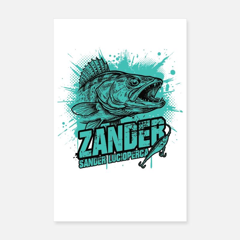 Zander Angler: Der Raubfisch-Jäger Poster 20x30 cm