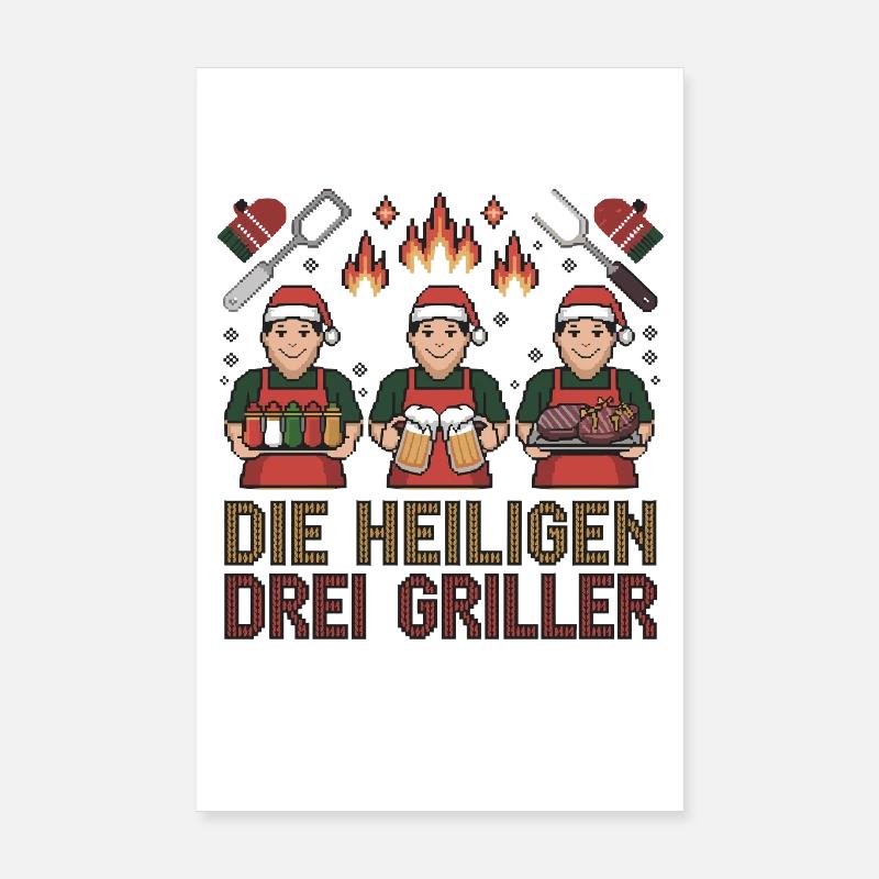 The Holy Three Grillers Fun Poster 8" x 12" (20x30 cm)