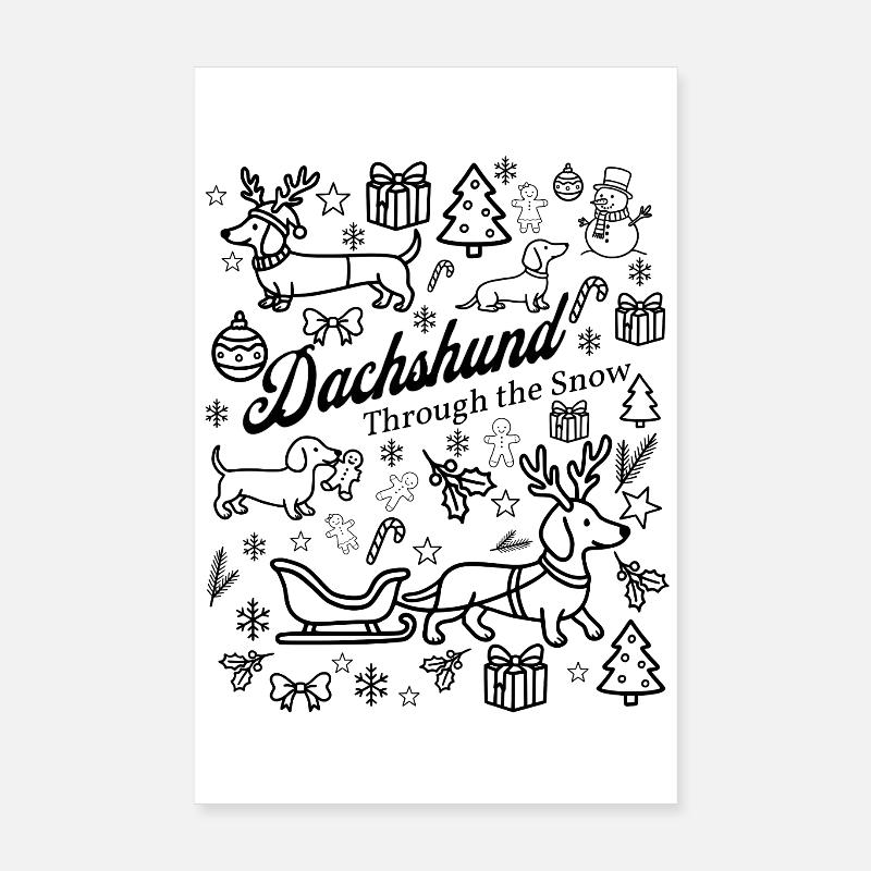 Dackel Snow Design Poster 20x30 cm