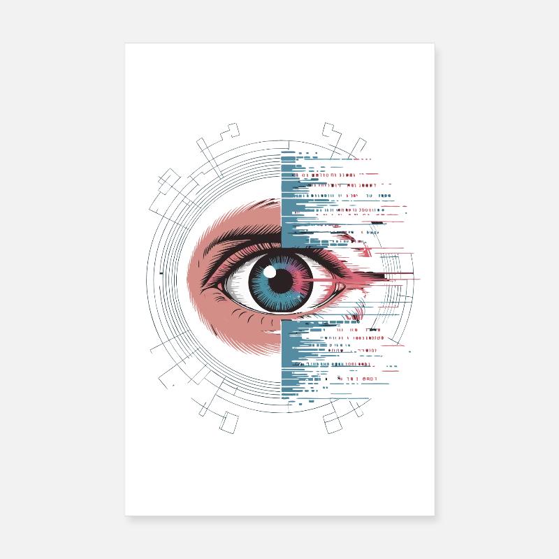 Futuristic eye with glitch effect Poster 8" x 12" (20x30 cm)