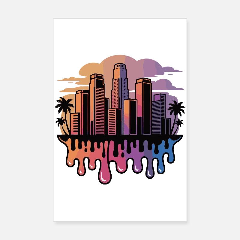 Gradient Skyline Drops Poster 8" x 12" (20x30 cm)