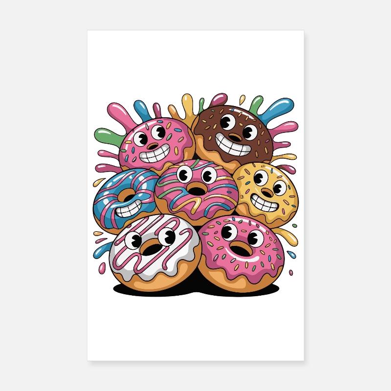Troupe hétéroclite de donuts Poster 20 x 30 cm