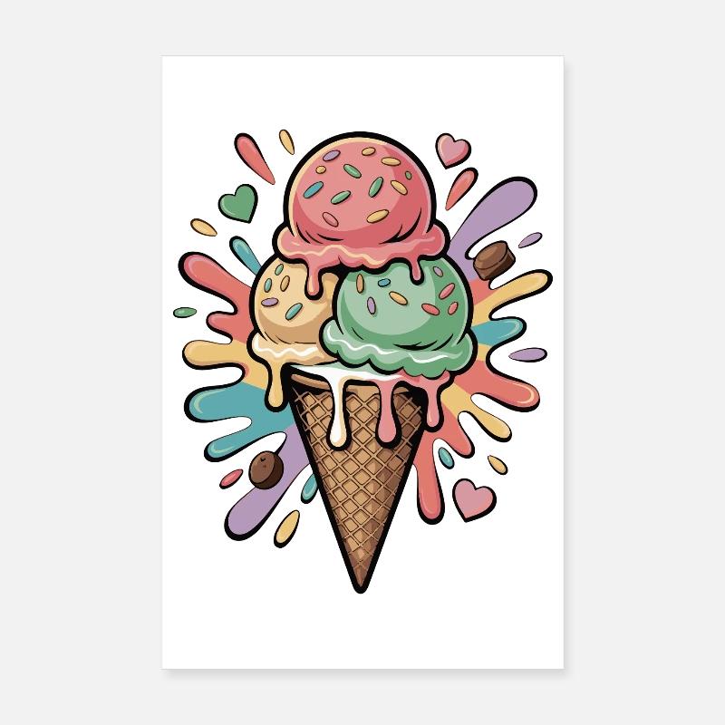 Bunte Eiscreme Explosion Poster 8" x 12" (20x30 cm)