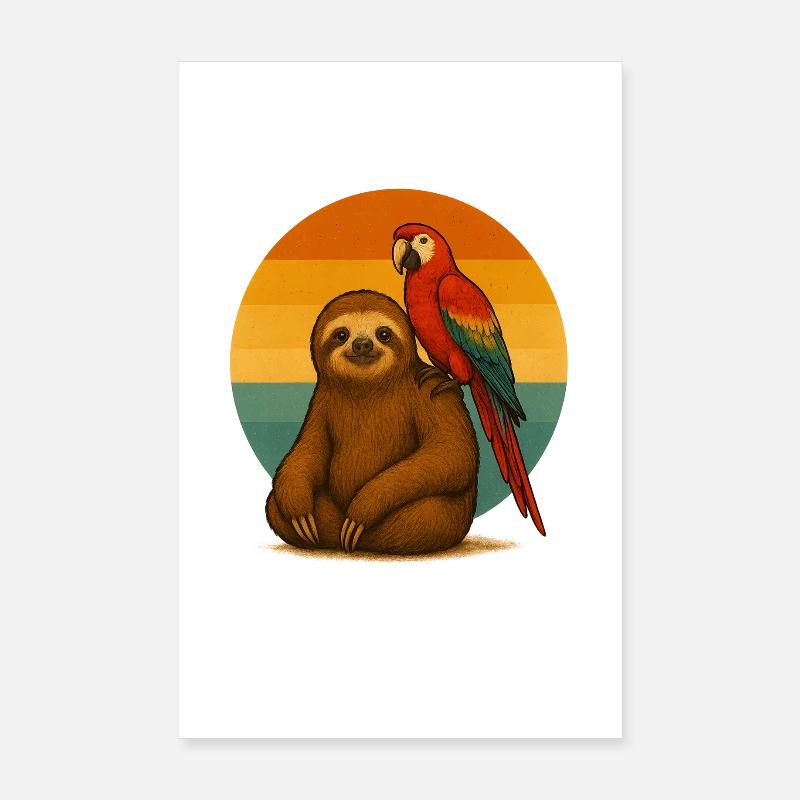 Pigro e pappagallo Poster 20x30 cm