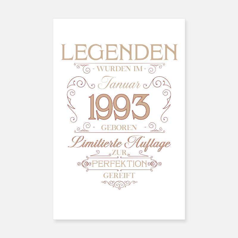33rd Birthday Legend January 1993 Poster 8" x 12" (20x30 cm)