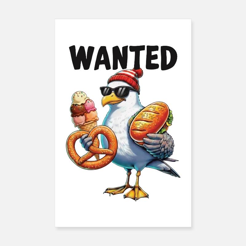 Gesucht Möwe Brezel Eiscreme Poster 8" x 12" (20x30 cm)