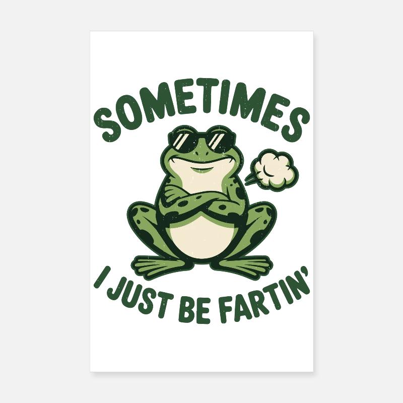 Manchmal ich einfach einen komischen Vintage-Frosch - Poster 20x30 cm - Weiß